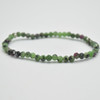 Natural Ruby Zoisite Semi-Precious FACETED Round Gemstone Crystal Bracelet, Sample Strand - 4mm  - 1 Count - 7.5 inches