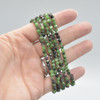 Natural Ruby Zoisite Semi-Precious FACETED Round Gemstone Crystal Bracelet, Sample Strand - 4mm  - 1 Count - 7.5 inches