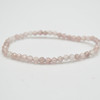 Natural Strawberry Quartz Semi-Precious FACETED Round Gemstone Crystal Bracelet, Sample Strand - 4mm  - 1 Count - 7.5 inches