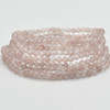 Natural Strawberry Quartz Semi-Precious FACETED Round Gemstone Crystal Bracelet, Sample Strand - 4mm  - 1 Count - 7.5 inches