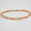 Natural Sunstone Semi-Precious FACETED Round Gemstone Crystal Bracelet, Sample Strand - 4mm  - 1 Count - 7.5 inches