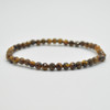 Natural Tiger Eye Semi-Precious FACETED Round Gemstone Crystal Bracelet, Sample Strand - 4mm  - 1 Count - 7.5 inches
