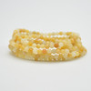 Natural Dark Yellow Calcite Semi-Precious Round Gemstone Crystal Bracelet, Sample Strand - 4mm  - 1 Count - 7 - 7.5 inches