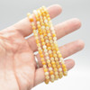 Natural Dark Yellow Calcite Semi-Precious Round Gemstone Crystal Bracelet, Sample Strand - 4mm  - 1 Count - 7 - 7.5 inches
