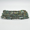 Natural African Turquoise Semi-Precious Round Gemstone Crystal Bracelet, Sample Strand - 4mm  - 1 Count - 7 - 7.5 inches