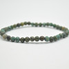 Natural African Turquoise Semi-Precious Round Gemstone Crystal Bracelet, Sample Strand - 4mm  - 1 Count - 7 - 7.5 inches