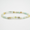 Natural Amazonite Semi-Precious Round Gemstone Crystal Bracelet, Sample Strand - 4mm  - 1 Count - 7 - 7.5 inches