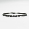 Natural Black Obsidian Semi-Precious Round Gemstone Crystal Bracelet, Sample Strand - 4mm  - 1 Count - 7 - 7.5 inches