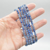 Natural Blue Aventurine Semi-Precious Round Gemstone Crystal Bracelet, Sample Strand - 4mm  - 1 Count - 7 - 7.5 inches