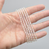 Natural Clear Quartz Semi-Precious Round Gemstone Crystal Bracelet, Sample Strand - 4mm  - 1 Count - 7 - 7.5 inches