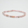 Natural Flower Agate Semi-Precious Round Gemstone Crystal Bracelet, Sample Strand - 4mm  - 1 Count - 7 - 7.5 inches