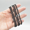 Natural Black Lava Semi-Precious Round Gemstone Crystal Bracelet, Sample Strand - 4mm  - 1 Count - 7 - 7.5 inches