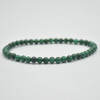 Natural Malachite Semi-Precious Round Gemstone Crystal Bracelet, Sample Strand - 4mm  - 1 Count - 7 - 7.5 inches