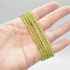 Natural Peridot Semi-Precious Round Gemstone Crystal Bracelet, Sample Strand - 4mm  - 1 Count - 7 - 7.5 inches