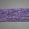 Grade A+ Natural Amethyst Semi-Precious Gemstone Faceted Round Beads - 2mm - 15'' Strand