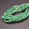 Green Agate Semi-Precious Gemstone Flat Heishi Rondelle / Disc Beads - 3mm x 2mm - 15'' strand