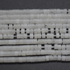 Natural White Jade Semi-Precious Gemstone Flat Heishi Rondelle / Disc Beads - 3mm x 2mm - 15'' Strand