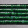 Dark Green Agate Semi-precious Gemstone Flat Heishi Rondelle / Disc Beads - 4mm x 2mm - 15'' Strand