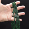 Dark Green Agate Semi-precious Gemstone Flat Heishi Rondelle / Disc Beads - 4mm x 2mm - 15'' Strand