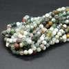 Natural Indian Agate Semi-precious Gemstone Faceted Round Beads - 4mm - 15'' Strand