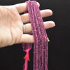 Natural Plum Pink Tourmaline Semi-Precious Gemstone FACETED Rondelle Spacer Beads - 3mm x 2mm - 15'' Strand