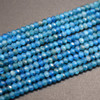 Natural Dark Apatite Semi-Precious Gemstone FACETED Rondelle Spacer Beads - 3mm x 2mm - 15'' Strand