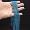 Natural Dark Apatite Semi-Precious Gemstone FACETED Rondelle Spacer Beads - 3mm x 2mm - 15'' Strand