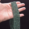 Natural Malachite Semi-Precious Gemstone FACETED Rondelle Spacer Beads - 3mm x 2mm - 15'' Strand