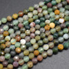 Natural Indian Agate Semi-precious Gemstone FACETED Round Beads - 3mm - 15'' Strand