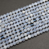 Natural Blue Lace Agate Semi-precious Gemstone FACETED Round Beads - 3mm - 15'' Strand