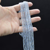 Natural Blue Lace Agate Semi-precious Gemstone FACETED Round Beads - 3mm - 15'' Strand
