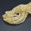 Citrine (heat treated) Semi-precious Gemstone FACETED Round Beads - 3mm - 15'' Strand