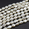 Natural Freshwater Baroque Nugget Pearl Beads - White - 7mm - 9mm x 5mm - 6mm - 14'' Strand