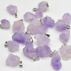 Natural Raw Lavender Amethyst Semi-precious Gemstone Nugget Style Pendant - 1.3cm - 1.8cm - 1 Count