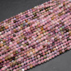 Natural Mixed Colour Tourmaline Semi-Precious Gemstone FACETED Round Beads - 4mm - 15'' Strand
