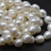 High Quality Grade A+ Natural Freshwater Rice Pearl Beads - White - approx 10mm - 11mm x 8mm - approx 14'' Strand