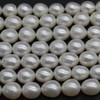High Quality Grade A+ Natural Freshwater Rice Pearl Beads - White - approx 10mm - 11mm x 8mm - approx 14'' Strand