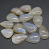 Natural Large Rainbow Moonstone Semi-precious Teardrop Gemstone Cabochons  - 1 Count  - 4 Weight  Options