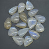 Natural Large Rainbow Moonstone Semi-precious Teardrop Gemstone Cabochons  - 1 Count  - 4 Weight  Options