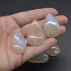 Natural Large Rainbow Moonstone Semi-precious Teardrop Gemstone Cabochons  - 1 Count  - 4 Weight  Options