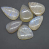 Natural Large Rainbow Moonstone Semi-precious Teardrop Gemstone Cabochons  - 1 Count  - 4 Weight  Options