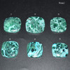 Natural Large Malachite with Chrysocolla Semi-precious Rounded Square Gemstone Cabochons  - 1 Count  - 6 Options