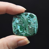 Natural Large Malachite with Chrysocolla Semi-precious Rounded Square Gemstone Cabochons  - 1 Count  - 6 Options