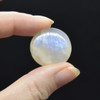 Natural Large Rainbow Moonstone Semi-precious Round Gemstone Cabochons  - 1 Count  - 5 Options