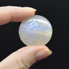 Natural Large Rainbow Moonstone Semi-precious Round Gemstone Cabochons  - 1 Count  - 5 Options