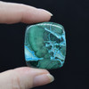 Natural Large Malachite with Chrysocolla Semi-precious Rectangular Gemstone Cabochons  - 1 Count  - 7 Options