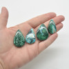 Natural Large Malachite with Chrysocolla Semi-precious Teardrop Gemstone Cabochons  - 1 Count  - 3 Options