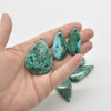 Natural Large Malachite with Chrysocolla Semi-precious Teardrop Gemstone Cabochons  - 1 Count  - 3 Options