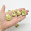 Natural Large Gaspeite Semi-precious Teardrop Gemstone Cabochons  - 1 Count  - 3 Options