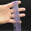 Natural Amethyst Semi-precious Gemstone Round Tube Beads - 4mm x 2mm - 15'' Strand